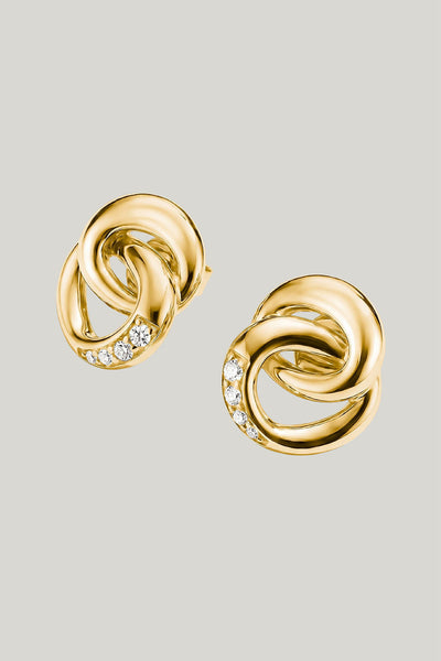 Ear Studs Together With Zirconia In Gold - Gold - image 4