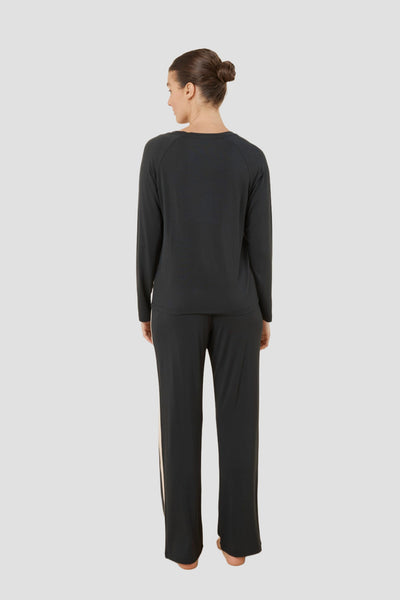 Anya Bamboo Sporty Pj Set - Black - image 4