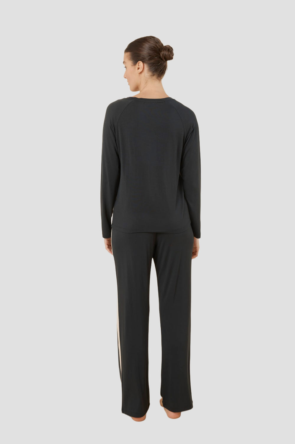 Anya Bamboo Sporty Pj Set - Black - image 4