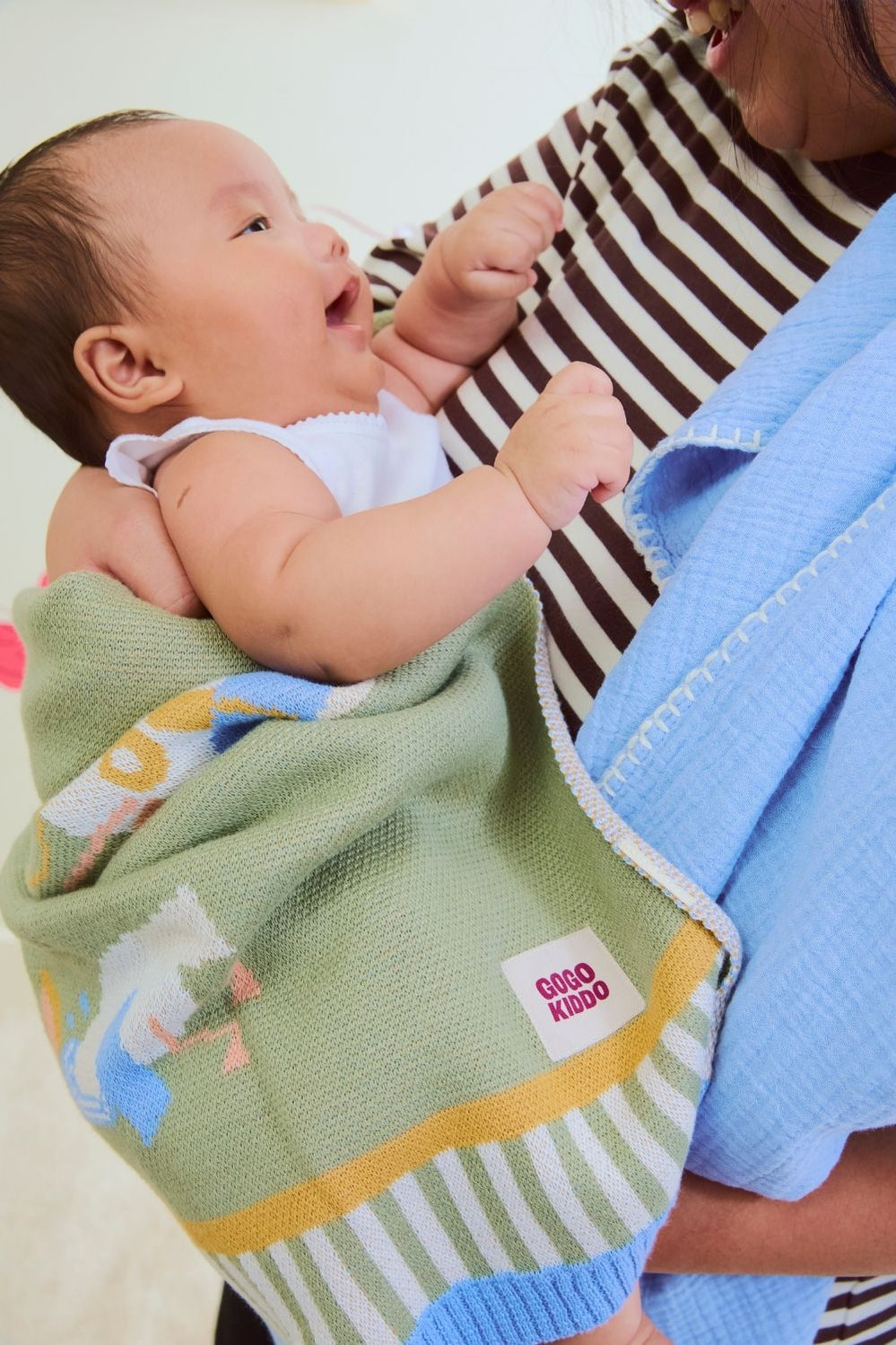 Cosy Baby Blanket - Gulls Gone Fishing - Green - image 3