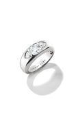 Bold Ring With Stones In Silver - Silver - image 1