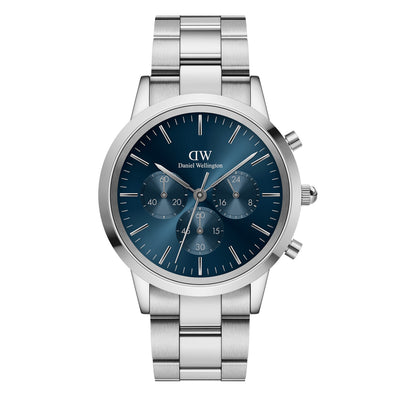 Iconic Chronograph 42 Link Silver Arctic Sunray Watch - Silver - image 1