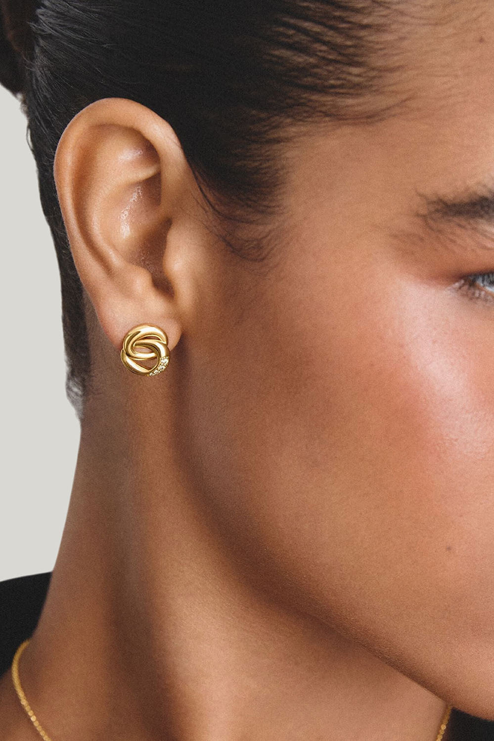 Ear Studs Together With Zirconia In Gold - Gold - image 3