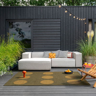 Habitat Festival Dots Olive Green Outdoor Rug 350x250cm - Brown - image 2