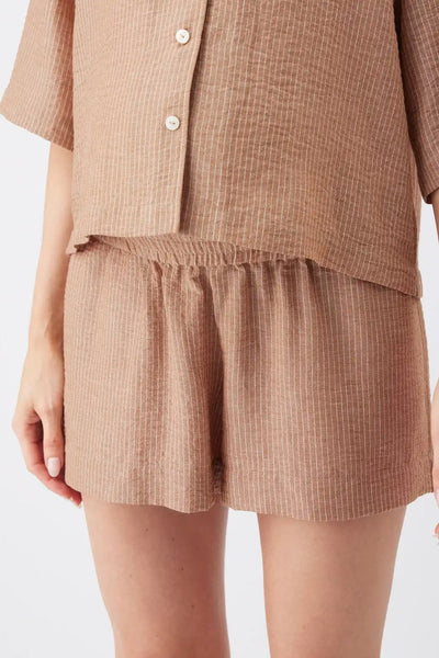 Paige Stripe Short - Tan - image 2