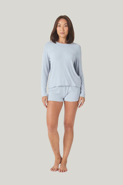 Lombardy Rib Long Sleeve Top - Powder Blue - image 1