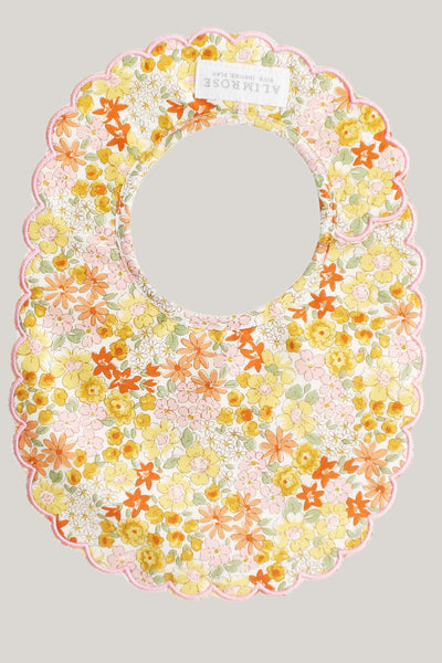 Scalloped Baby Bib - Yellow - image 1