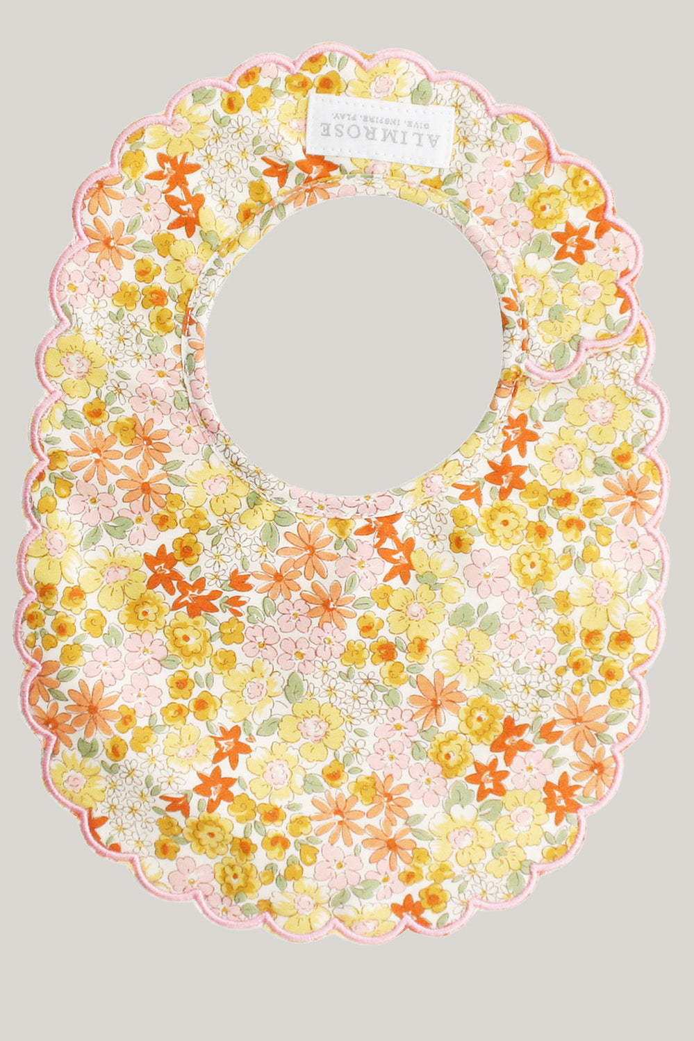 Scalloped Baby Bib - Yellow - image 1