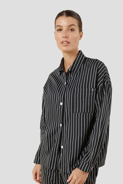 Willow Cotton Stripe Pj Set - Black - image 4