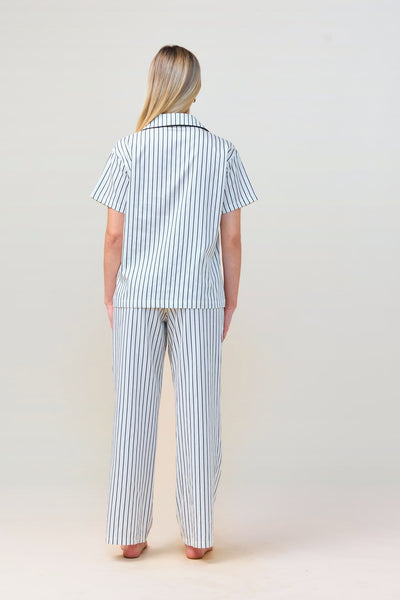 Lisa Stripe Long Pant Pj Set - Ecru - image 3