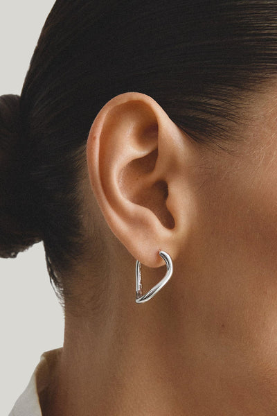 Hoop Earrings Wave-shaped In Silver - Silver - image 2