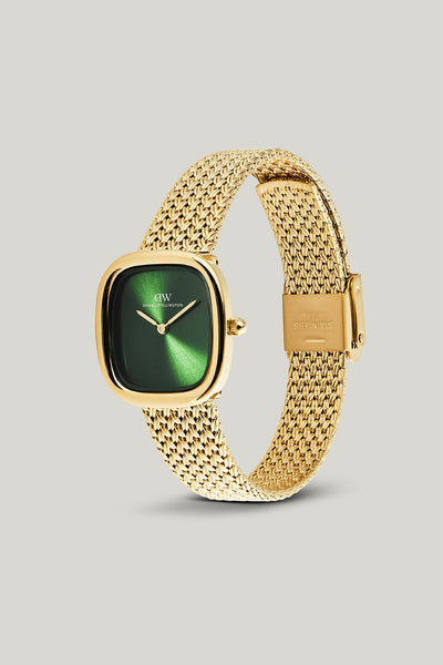 Margot Braided Mesh Emerald Gold Watch - Gold - image 3