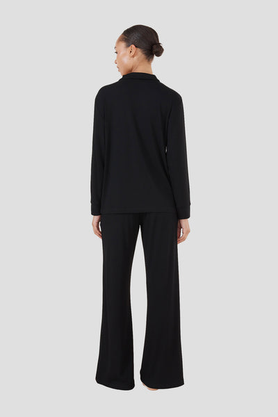Emilia Ribbed Lounge Pj Set - Black - image 4