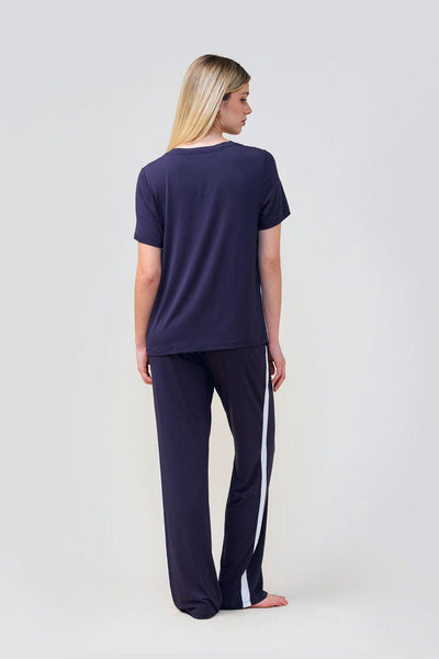 Bronte Bamboo Tshirt With Stripe - Navy - image 4