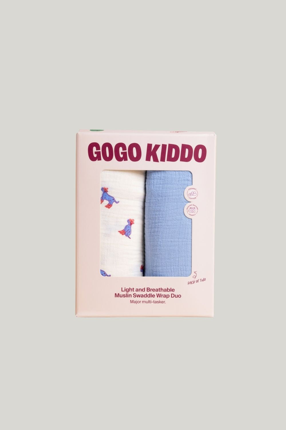 Light And Breathable Muslin Swaddle Duo - Yeehaw Dog - Cream - image 1