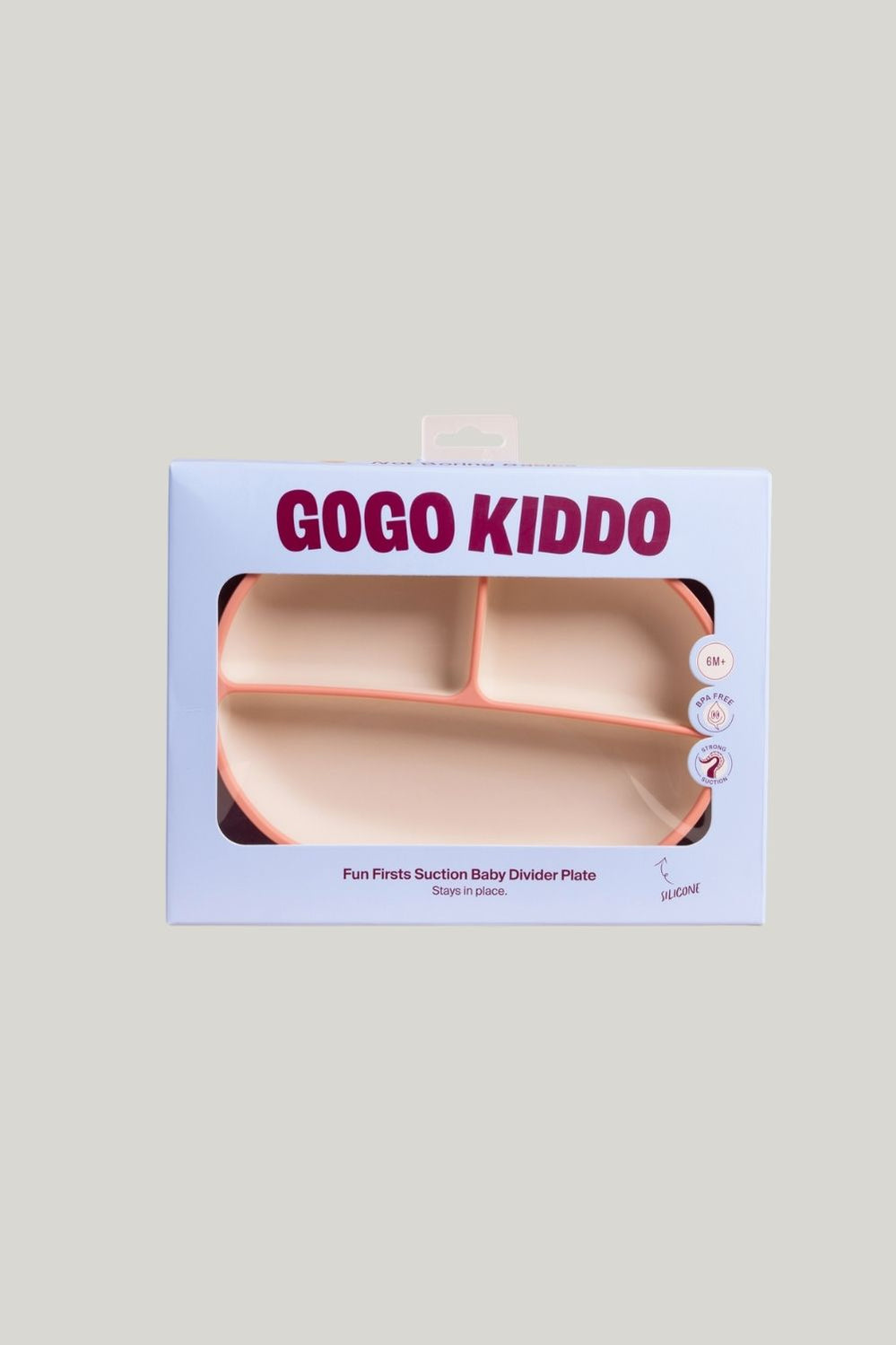 Fun Firsts Silicone Suction Divider Plate - Peach - image 2