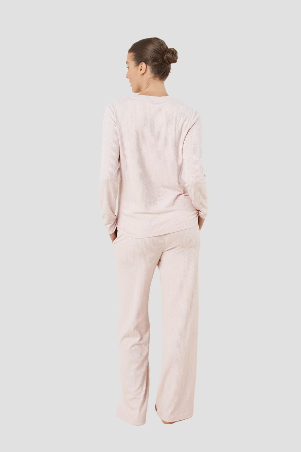 Ellie Lightweight Velour Cable Knit Set - Pink - image 3