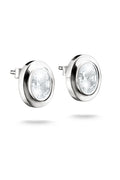 Bold Stud Earring With Stones In Silver - Silver - image 1