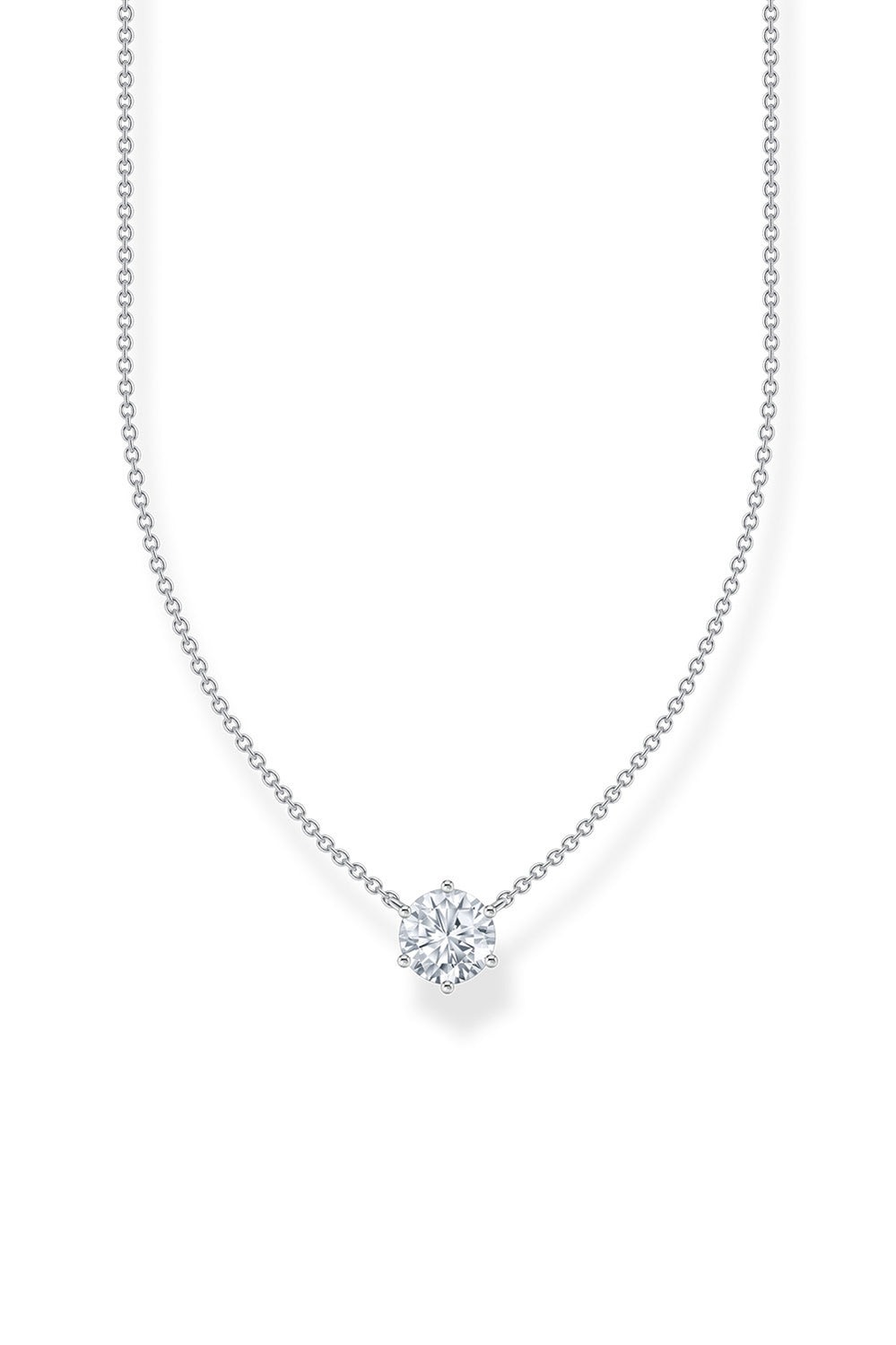 Essential Solitaire Necklace In Silver - Silver - image 1