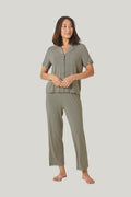 Dianne Bamboo Long Pj Set With Lace - Olive - image 1