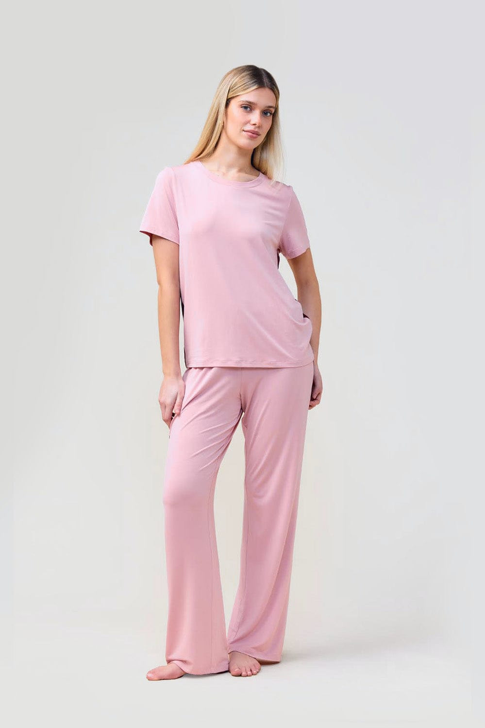 Inez Bamboo Pant With Stripe - Pink - image 3