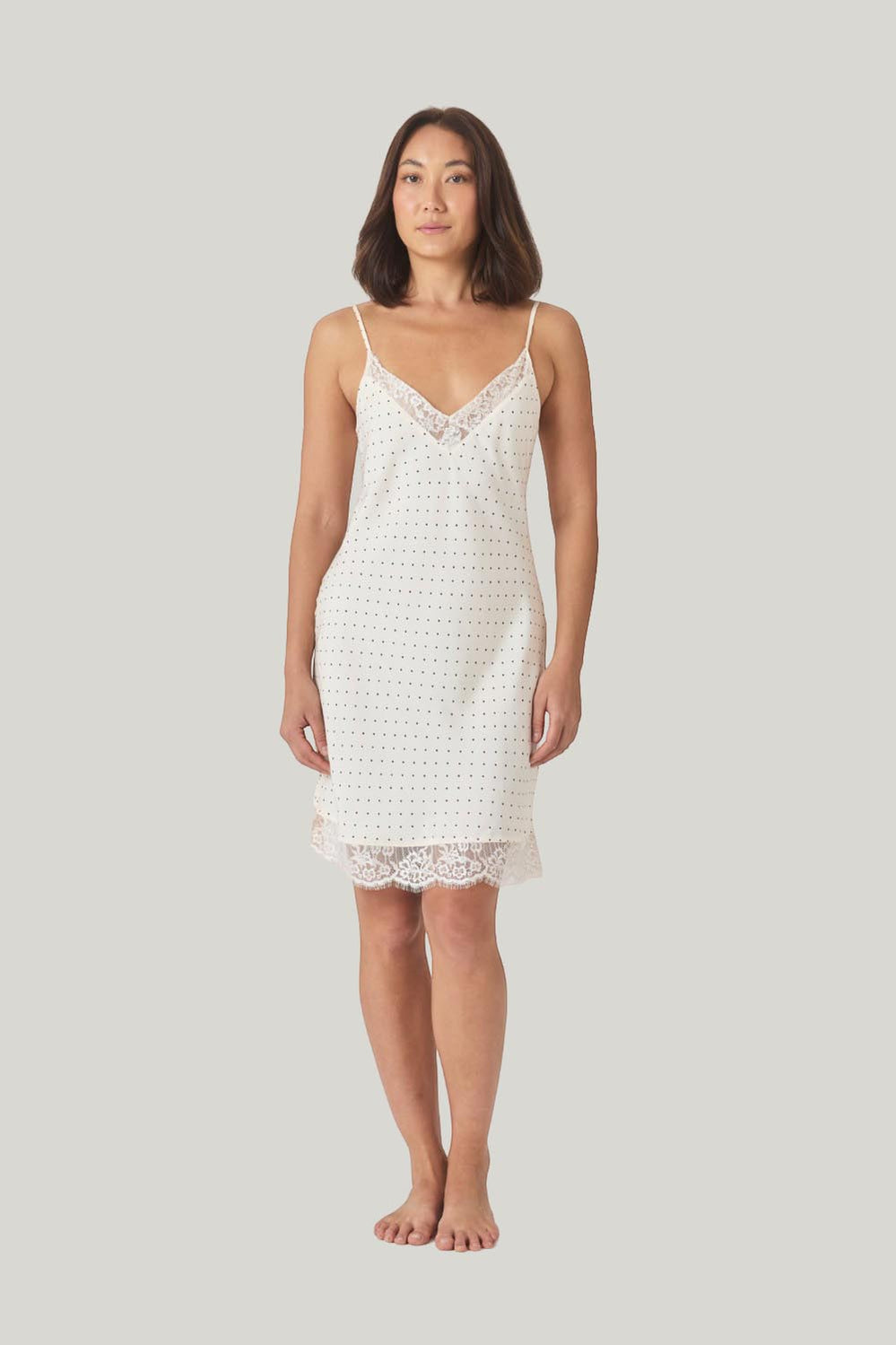Corinne Ivory Spot Nightie - Ivory - image 1