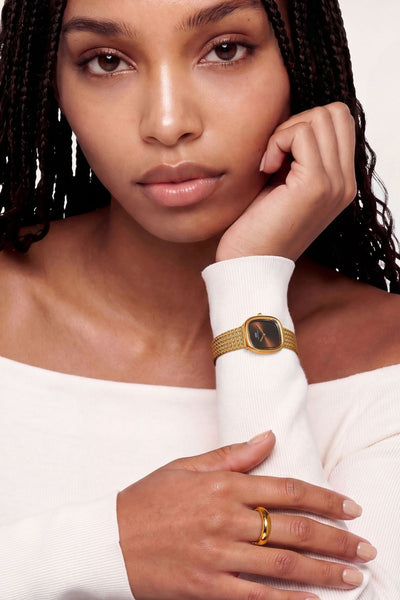 Margot Braided Mesh Amber Gold Watch - Gold - image 2