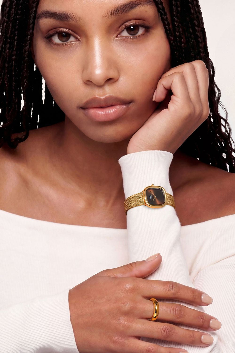 Margot Braided Mesh Amber Gold Watch - Gold - image 2
