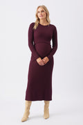 Eden Knit Nursing Dress - Maroon - image 1