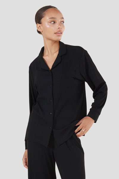 Emilia Ribbed Lounge Pj Set - Black - image 2