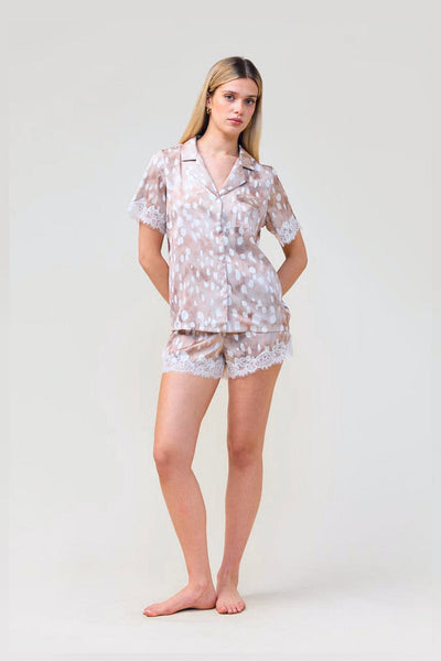 Lydia Brown Spot Short Set - Brown - image 1