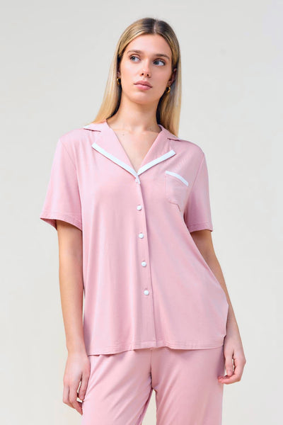 Vanessa Bamboo Long Pant Pj Set - Pink - image 4
