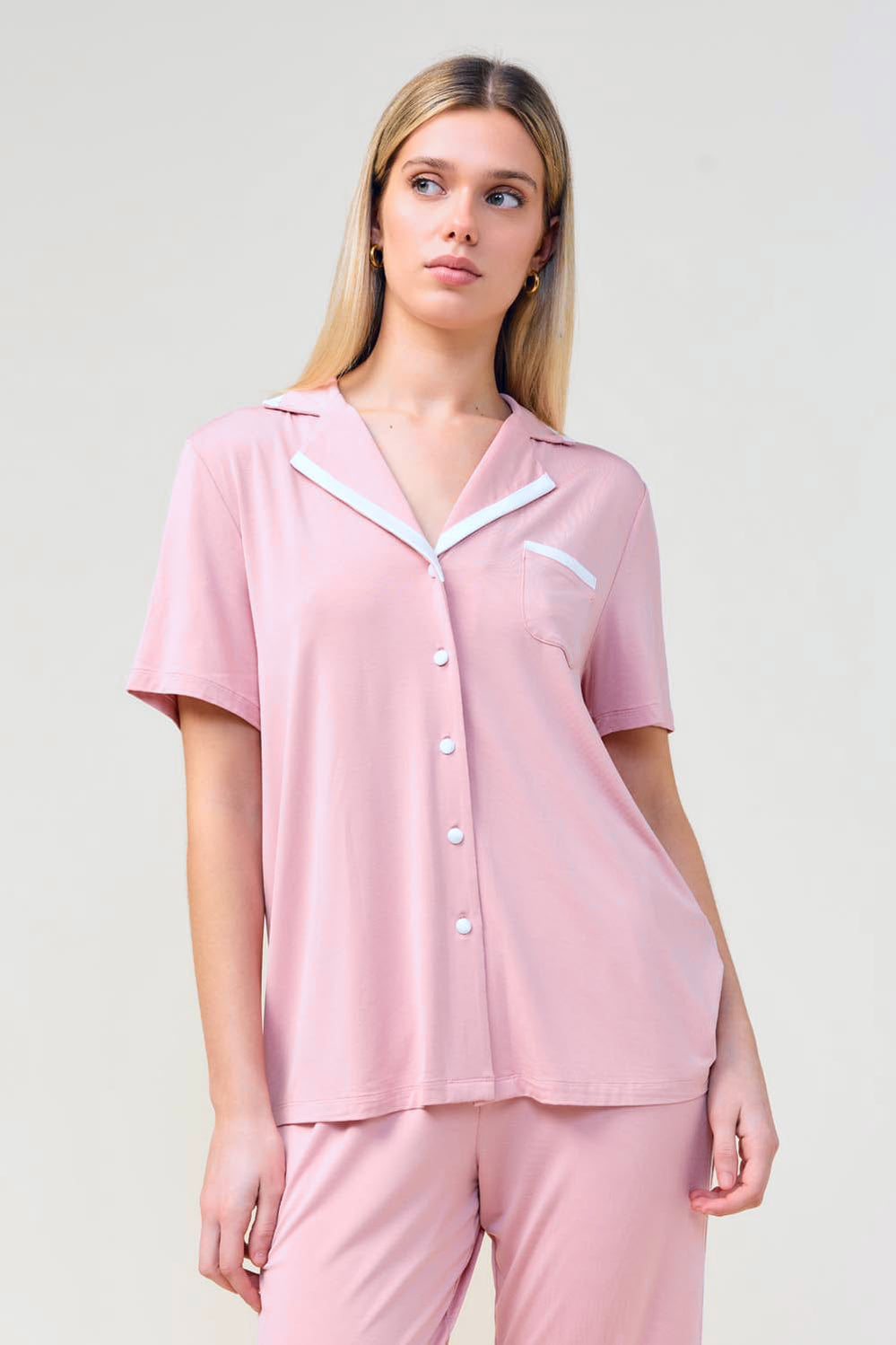 Vanessa Bamboo Long Pant Pj Set - Pink - image 4