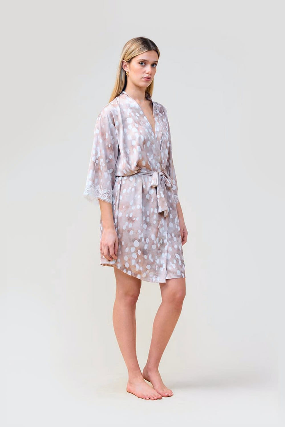 Hadley Brown Spot Robe - Brown - image 2