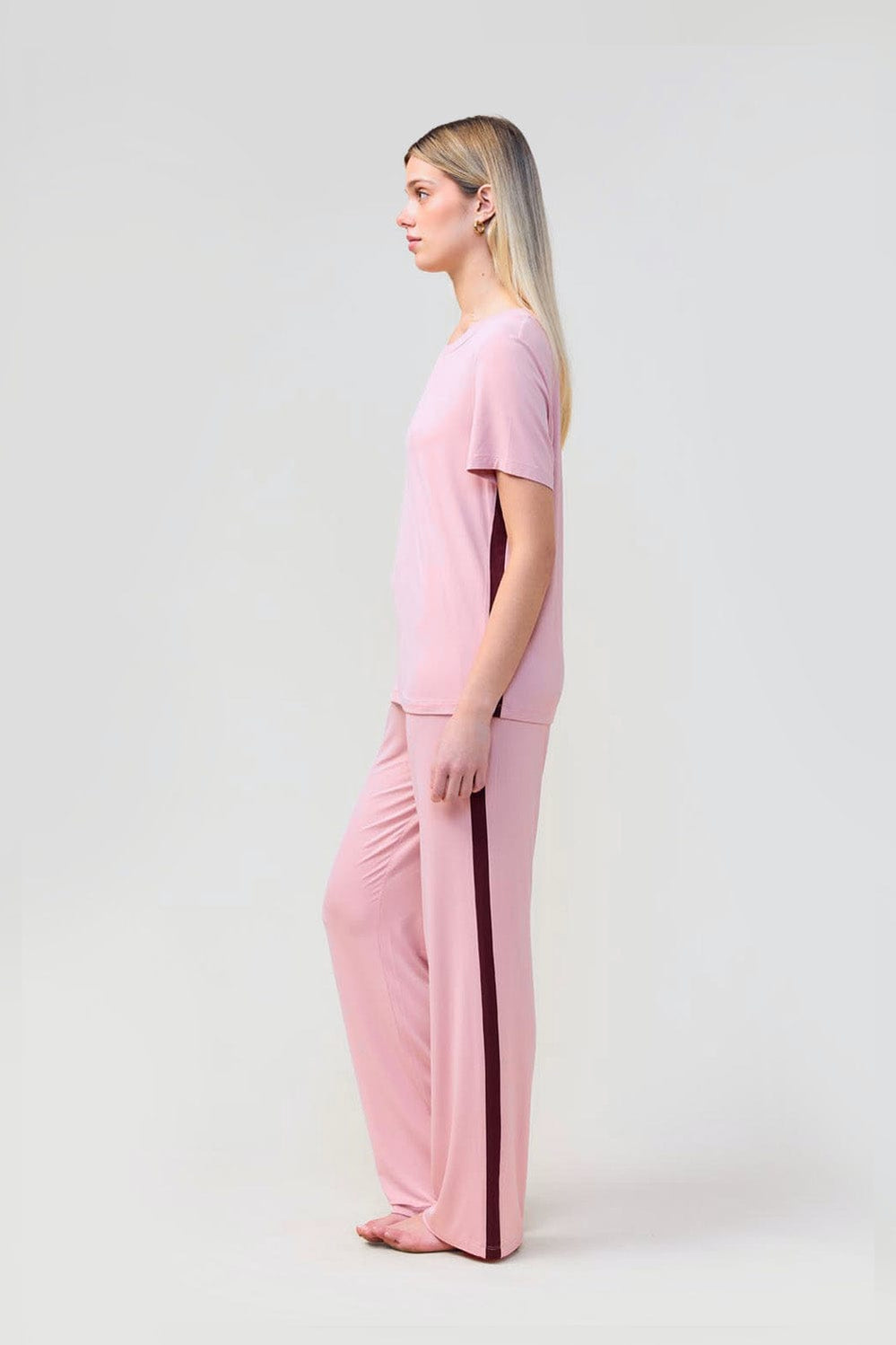Inez Bamboo Pant With Stripe - Pink - image 4