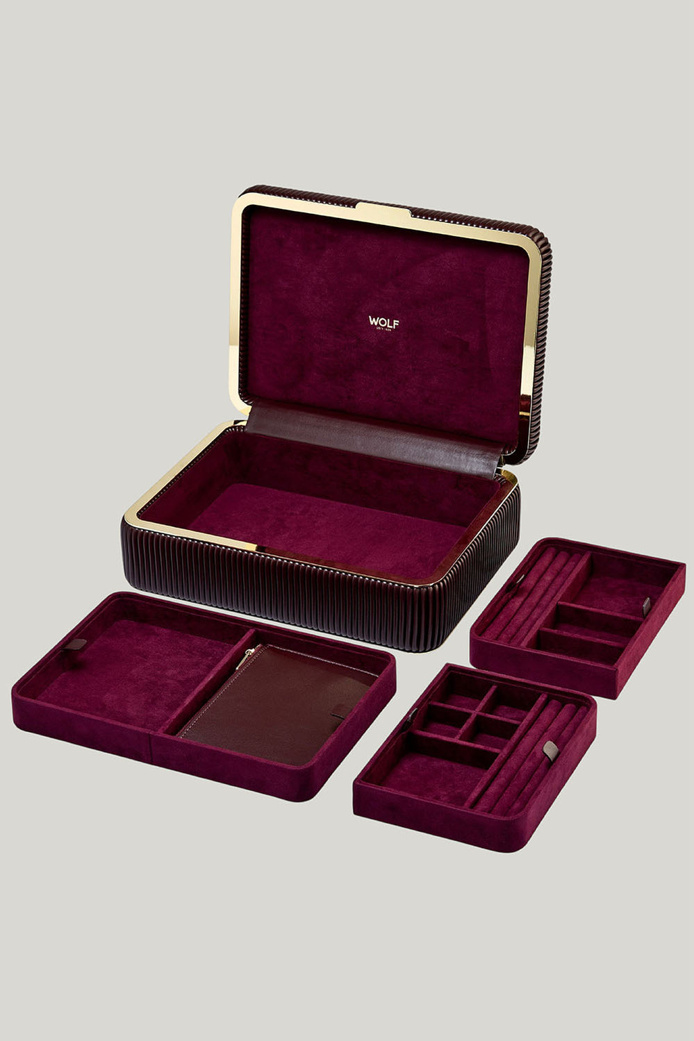 Bella Large Jewellery Box Bordeaux - Burgundy - image 3