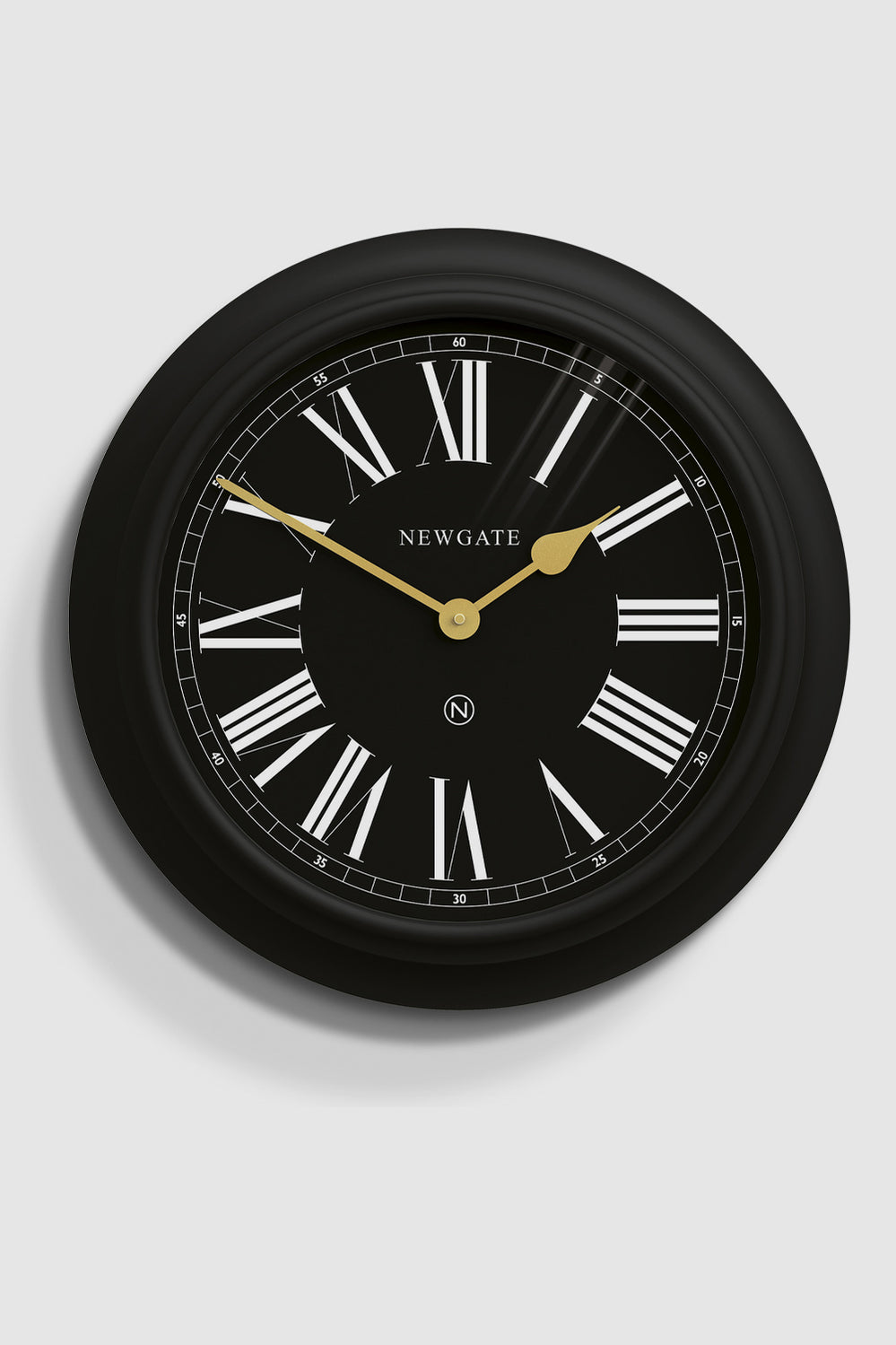 Newgate Chocolate Shop Wall Clock 50cm Silicone Cave Black Silent Sweep - Black - image 1