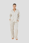 Willow Cotton Stripe Pj Set - Ivory - image 1