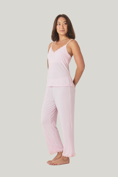 Britt Bamboo Lace Cami Long Pj - Pink - image 2