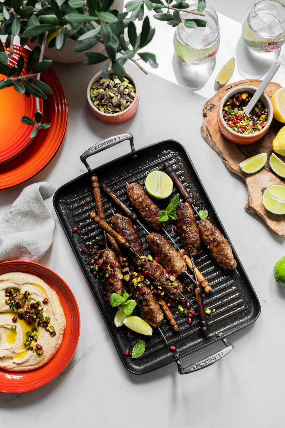 Toughened Non Stick Rectangular Grill 34cm - NO COLOUR - image 2