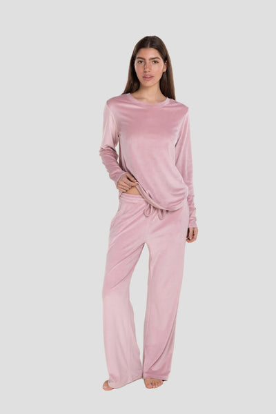 Thea Velour Long Lounge Set - Pink - image 1