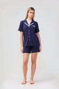 Allegra Short Bamboo Pj Set - Navy - image 1
