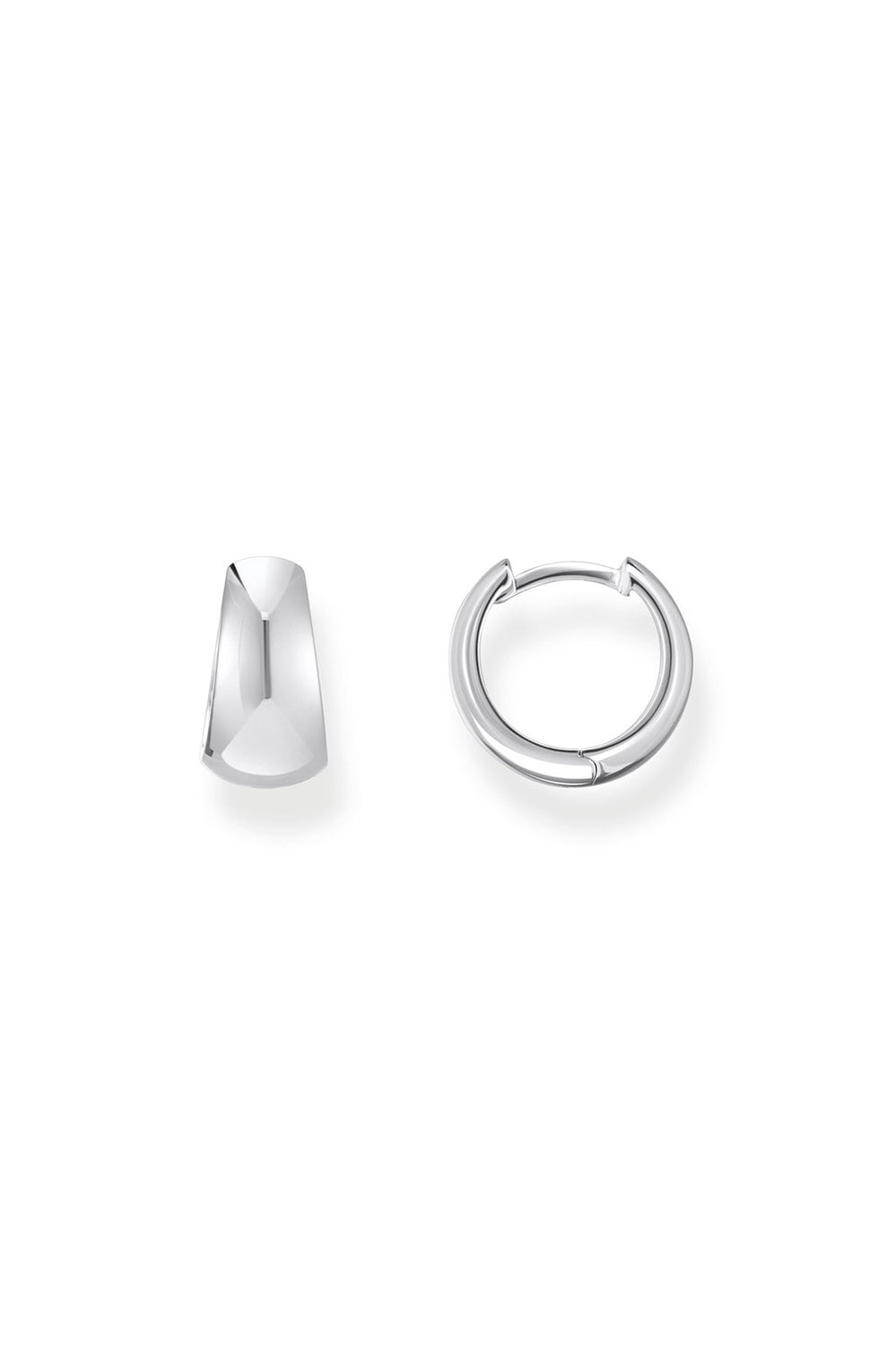 Tapered Hoop Earrings In Silver - Silver - image 1