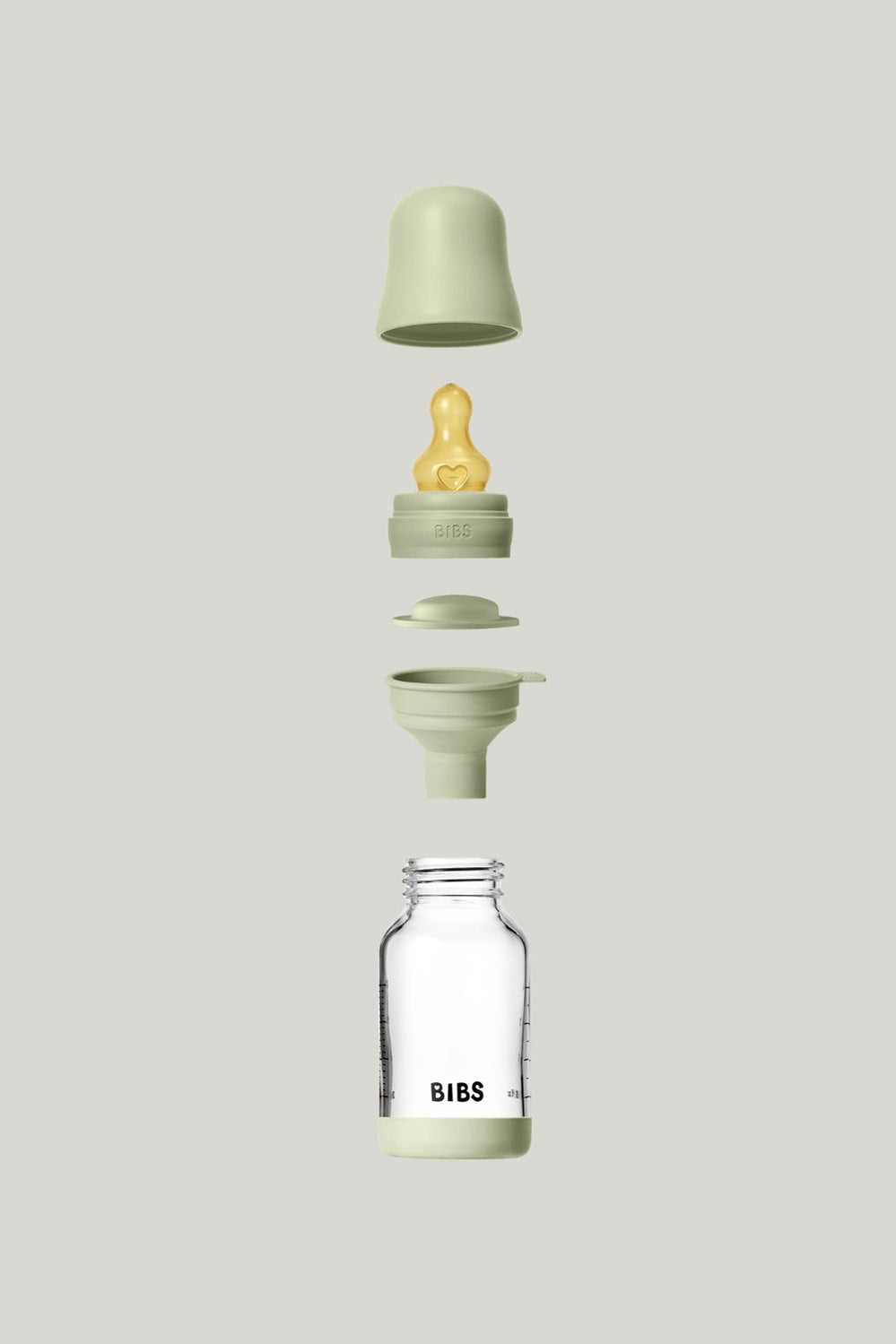 Glass Baby Bottle 120ml Latex - Sage - Sage - image 3
