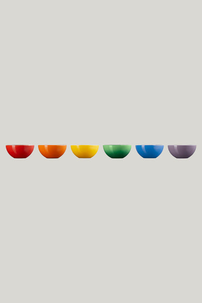 Stoneware Rainbow Set Of 6 Snack Bowls - Rainbow - image 2