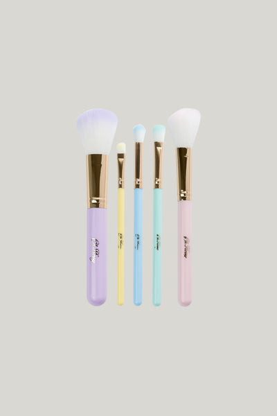 5-piece Rainbow Makeup Brush Set - Purple - image 3