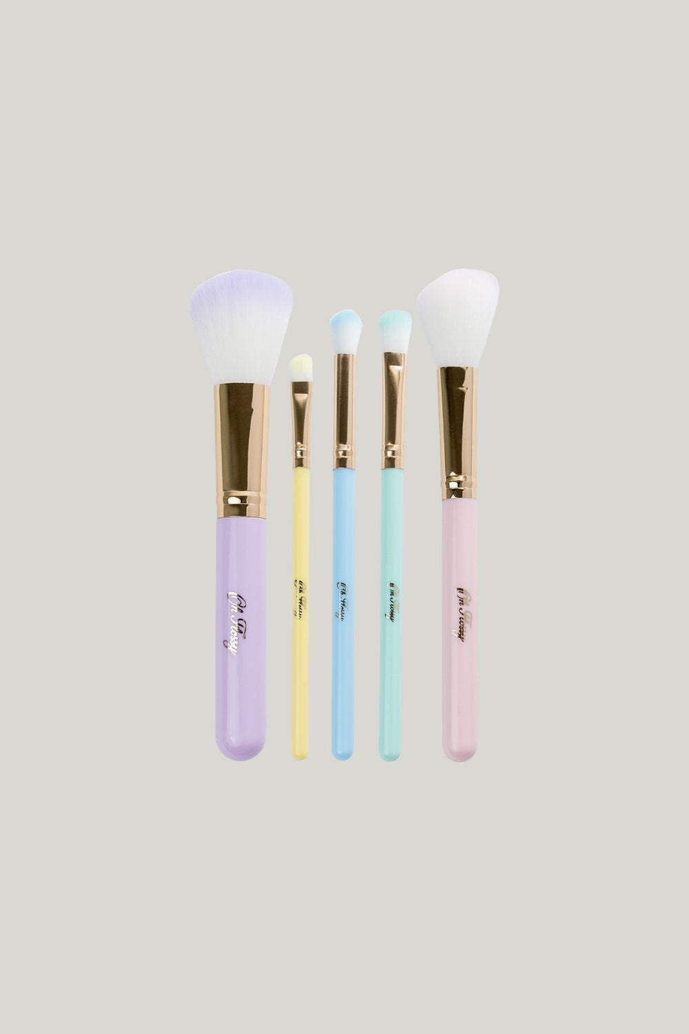 5-piece Rainbow Makeup Brush Set - Purple - image 3