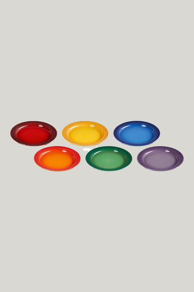 Stoneware Rainbow Set Of 6 Salad Plates 22cm - Rainbow - image 2