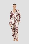 Ivy Silky Satin Pj Set - Burgundy - image 1