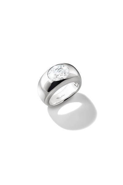 Statement Ring With Stones In Silver - Silver - image 1